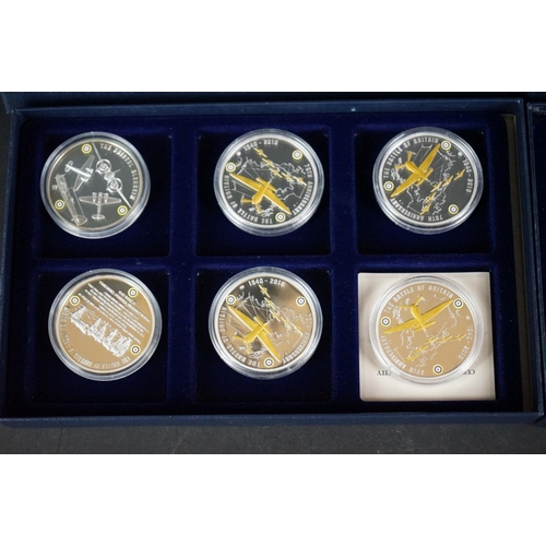 151 - The Diamond Jubilee of Her Majesty Queen Elizabeth II six coin set together with the 70th Anniversar... 