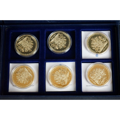 151 - The Diamond Jubilee of Her Majesty Queen Elizabeth II six coin set together with the 70th Anniversar... 