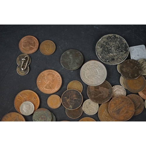 158 - A small collection of coins to include British pre decimal including silver examples, medieval hamme... 