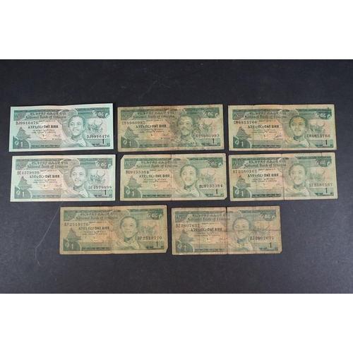 58 - A collection of approx forty banknotes, mainly from African nations.