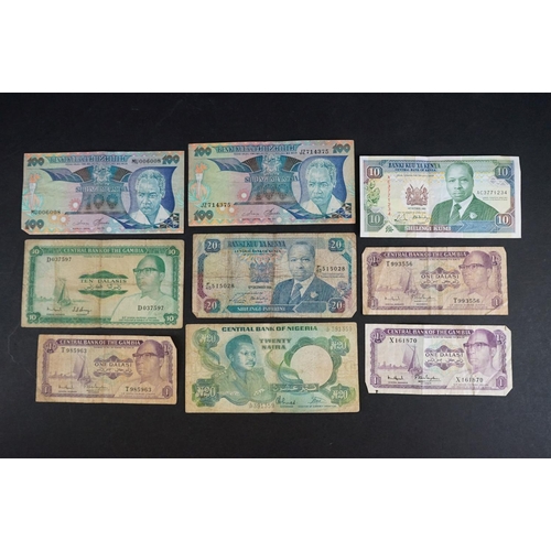 58 - A collection of approx forty banknotes, mainly from African nations.