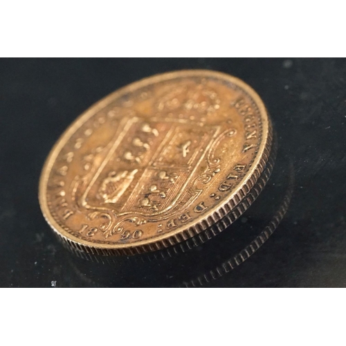 11 - A British Queen Victoria 1890 gold half sovereign coin, shield back