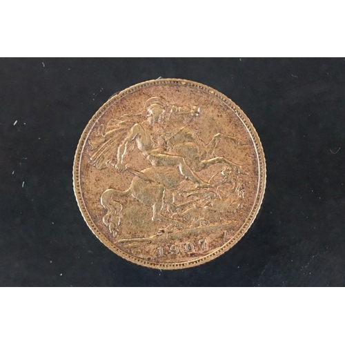 12 - A British King Edward VII gold half sovereign coin, dated 1907