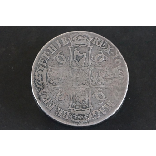 16 - A British King Charles II silver full crown coin, dated 1677