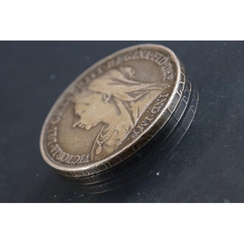 29 - A British Queen Victoria veiled head silver full crown coin, dated 1898