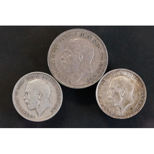 30 - A British King George V silver full crown dated 1935 (V/F) together With a King George V 1918 silver... 