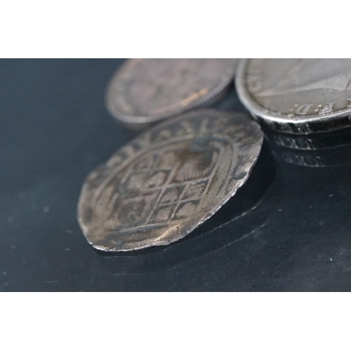 126 - A small group of four British pre decimal silver coins to include an 1821 King George IIII silver cr... 