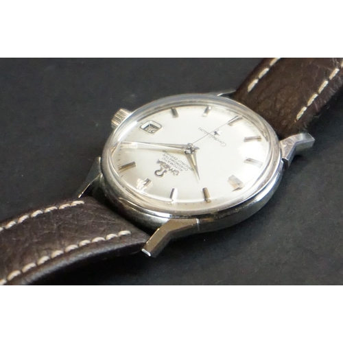 372A - Omega Constellation automatic chronometer gents stainless steel wristwatch, with silvered dial, silv... 