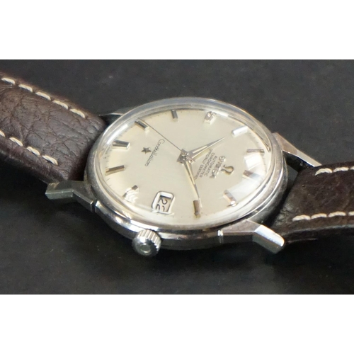 372A - Omega Constellation automatic chronometer gents stainless steel wristwatch, with silvered dial, silv... 