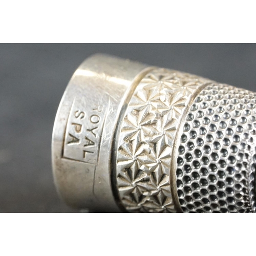 525 - Silver thimble, flower head decoration, size 16, makers Henry Griffith & Sons Ltd, Birmingham 1930, ... 