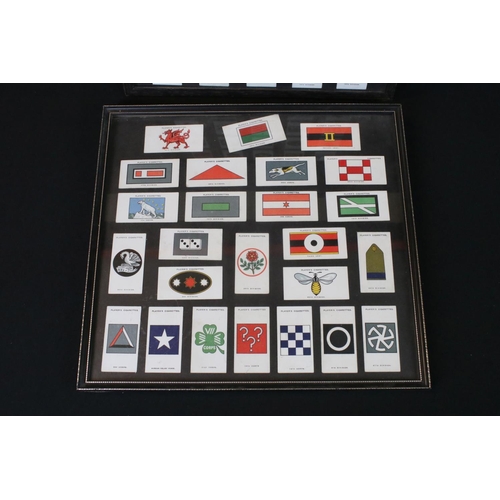 130 - A Framed And Glazed Set Of Army Corps And Divisional Signs Cigarette Cards By Players Cigarettes.