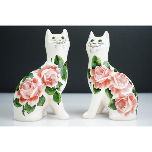 1 - Two Griselda Hill Pottery Wemyss cats decorated in the ' Cabbage Rose ' pattern, both signed ' G. Hi... 