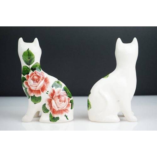 1 - Two Griselda Hill Pottery Wemyss cats decorated in the ' Cabbage Rose ' pattern, both signed ' G. Hi... 