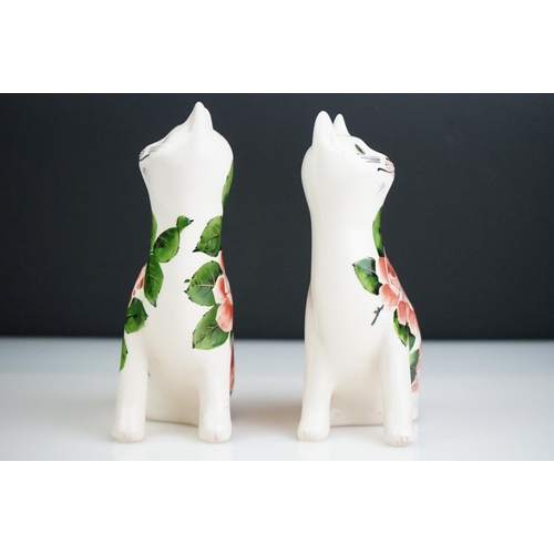 1 - Two Griselda Hill Pottery Wemyss cats decorated in the ' Cabbage Rose ' pattern, both signed ' G. Hi... 