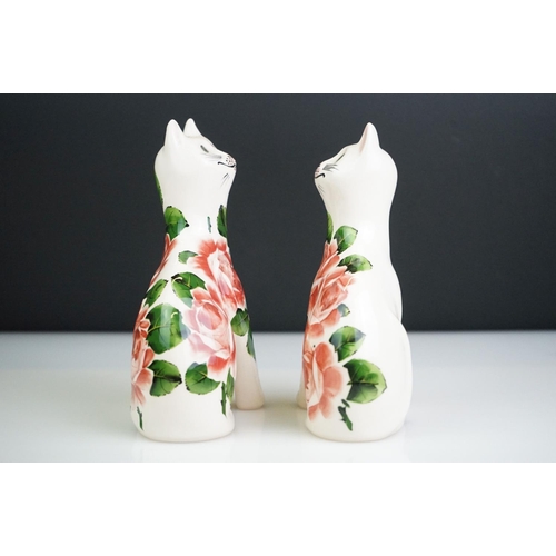 1 - Two Griselda Hill Pottery Wemyss cats decorated in the ' Cabbage Rose ' pattern, both signed ' G. Hi... 