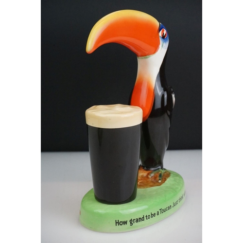 7 - Carlton Ware Guinness Advertising toucan lamp base, with motto ' How Grand To Be A Toucan Just Think... 