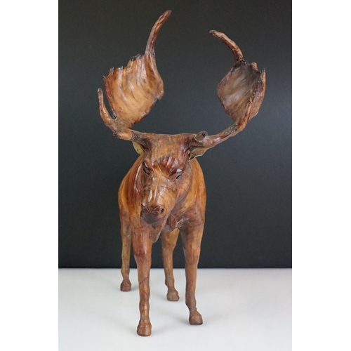 107 - Good quality leather model of a moose