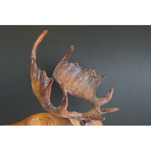 107 - Good quality leather model of a moose