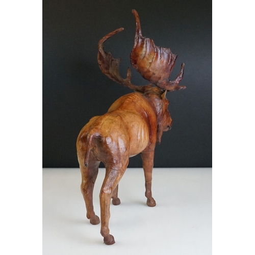 107 - Good quality leather model of a moose