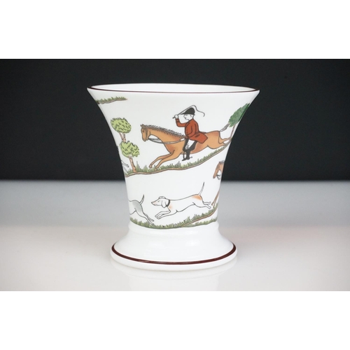 18 - Group of Hunting Scene ceramics to include Coalport (2 x trinket dishes and a vase) and Staffordshir... 