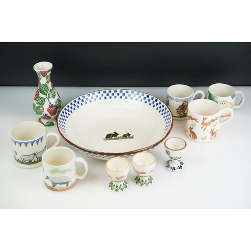 23 - Collection of animal themed spongeware ceramics to include Brixton Pottery (rabbits pattern serving ... 