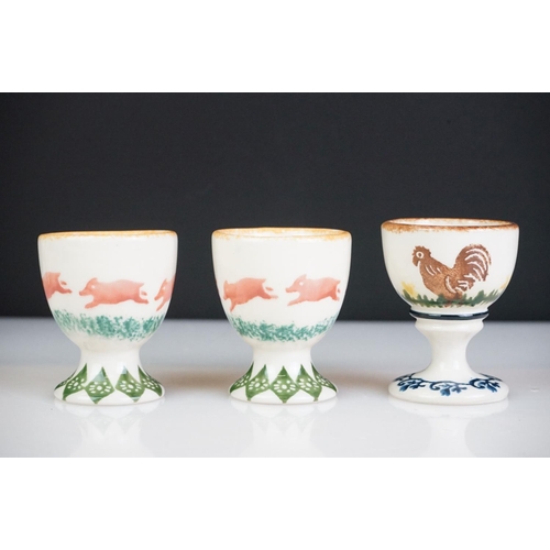 23 - Collection of animal themed spongeware ceramics to include Brixton Pottery (rabbits pattern serving ... 