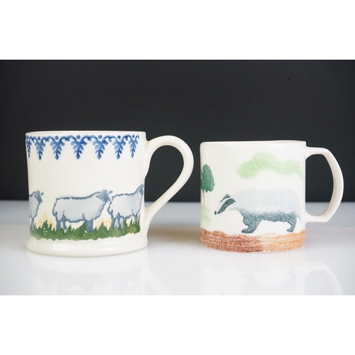 23 - Collection of animal themed spongeware ceramics to include Brixton Pottery (rabbits pattern serving ... 