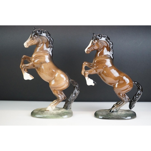 29 - Three Beswick porcelain horse figures to include 2 x 1014 Rearing Welsh Cobs and a horse & pony figu... 