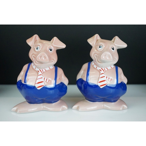 30 - Two sets of five Wade NatWest ceramic piggy banks, all with stoppers