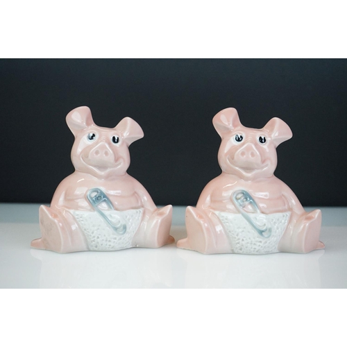 30 - Two sets of five Wade NatWest ceramic piggy banks, all with stoppers