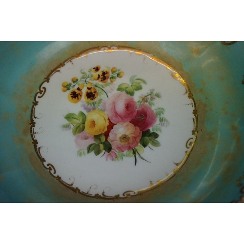 33 - 19th Century Copeland and Garrett part Dessert Service with hand-painted floral decoration to centre... 