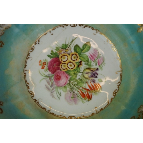 33 - 19th Century Copeland and Garrett part Dessert Service with hand-painted floral decoration to centre... 