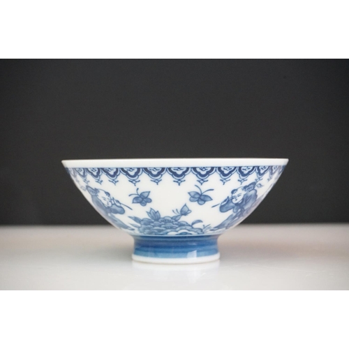 47 - Chinese porcelain tea bowl decorated with butterflies, chipped base, red mark, approx. 11.5cm, a Chi... 