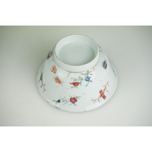 47 - Chinese porcelain tea bowl decorated with butterflies, chipped base, red mark, approx. 11.5cm, a Chi... 