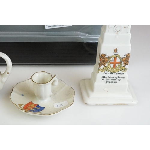 57 - Collection of of over 30 items of crested china ware to include A&S Stoke on Trent, W.H. Goss, Storr... 