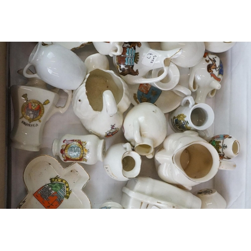 57 - Collection of of over 30 items of crested china ware to include A&S Stoke on Trent, W.H. Goss, Storr... 