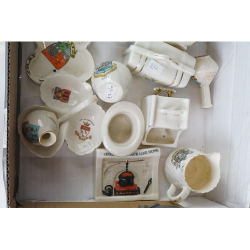 57 - Collection of of over 30 items of crested china ware to include A&S Stoke on Trent, W.H. Goss, Storr... 