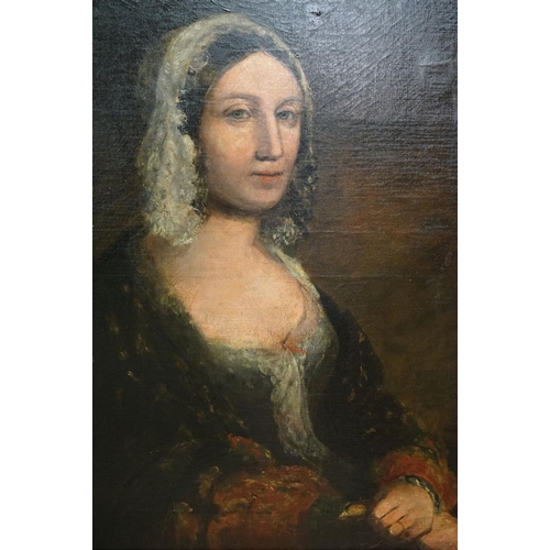 106 - 19th century Oil Painting Portrait labelled to verso ' Lady Eliza Makgill, nee Dalgleish, c1830, wif... 