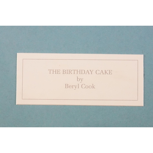 396 - Beryl Cook (1926 - 2008) ' The Birthday Cake ' Print, signed in pencil to the margin with blind stam... 