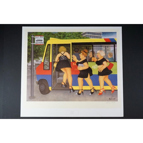 397 - Beryl Cook (1926 - 2008) ' Bus Stop ' Print, signed in pencil to the margin with blind stamp, publis... 