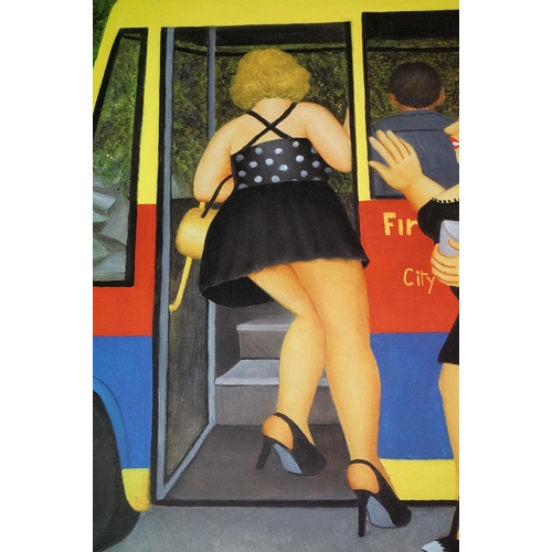 397 - Beryl Cook (1926 - 2008) ' Bus Stop ' Print, signed in pencil to the margin with blind stamp, publis... 