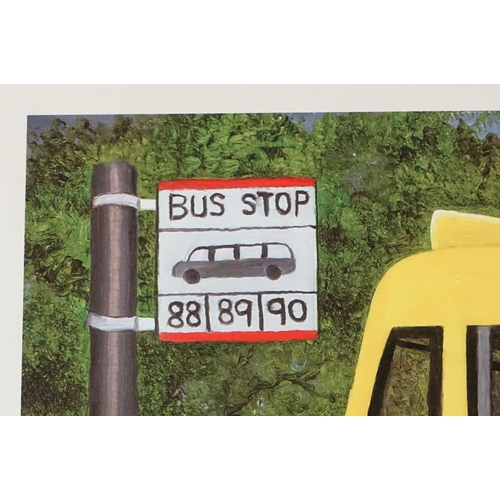 397 - Beryl Cook (1926 - 2008) ' Bus Stop ' Print, signed in pencil to the margin with blind stamp, publis... 