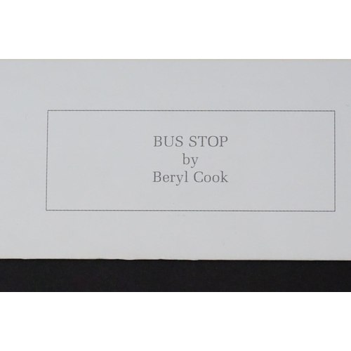 397 - Beryl Cook (1926 - 2008) ' Bus Stop ' Print, signed in pencil to the margin with blind stamp, publis... 