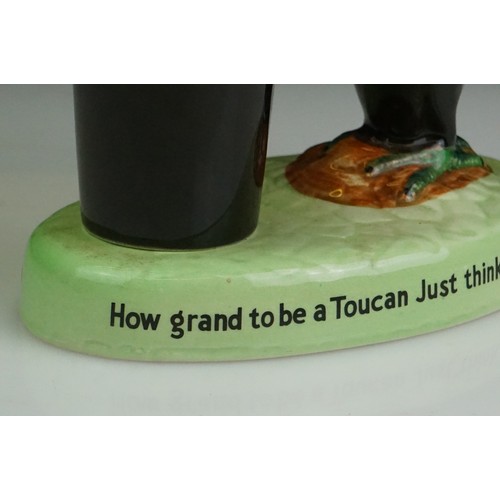 8 - Carlton Ware Guinness Advertising toucan lamp base, with motto ' If he can say as you can Guinness i... 