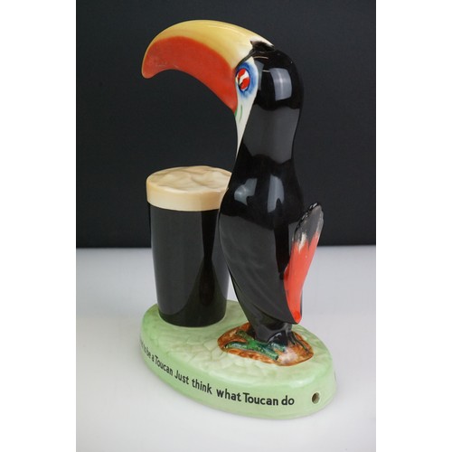 8 - Carlton Ware Guinness Advertising toucan lamp base, with motto ' If he can say as you can Guinness i... 