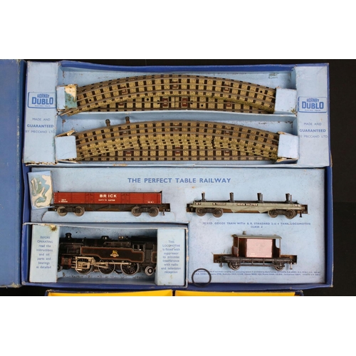 211 - Boxed Hornby Dublo EDG18 2-6-4 Tank Goods Train BR set with locomotive, rolling stock and track plus... 