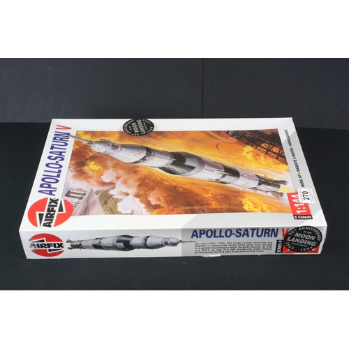 270 - Three Boxed & unbuilt Airfix plastic model kits to include Apollo-Saturn V Series 9 1:144 09170 25th... 