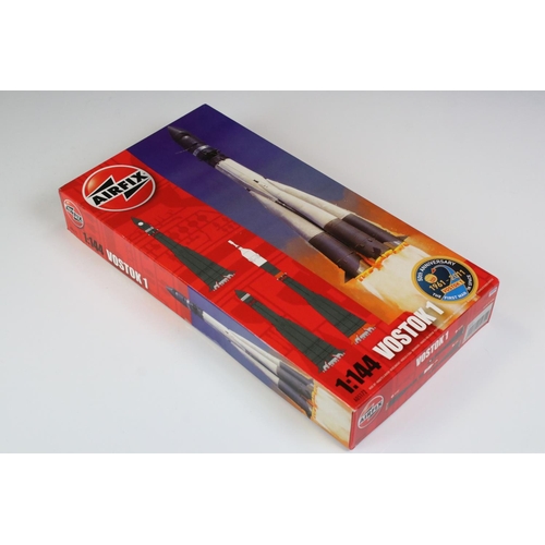 277 - Three Boxed & unbuilt Airfix space-related plastic model kits, to include Saturn V Skylab 1:144 scal... 