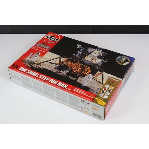 277 - Three Boxed & unbuilt Airfix space-related plastic model kits, to include Saturn V Skylab 1:144 scal... 