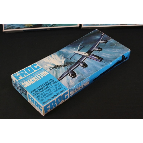 283 - Seven Boxed / bagged & unbuilt Frog plastic model kits to include F201 1:72 Heinkel He.111, F.178 Me... 